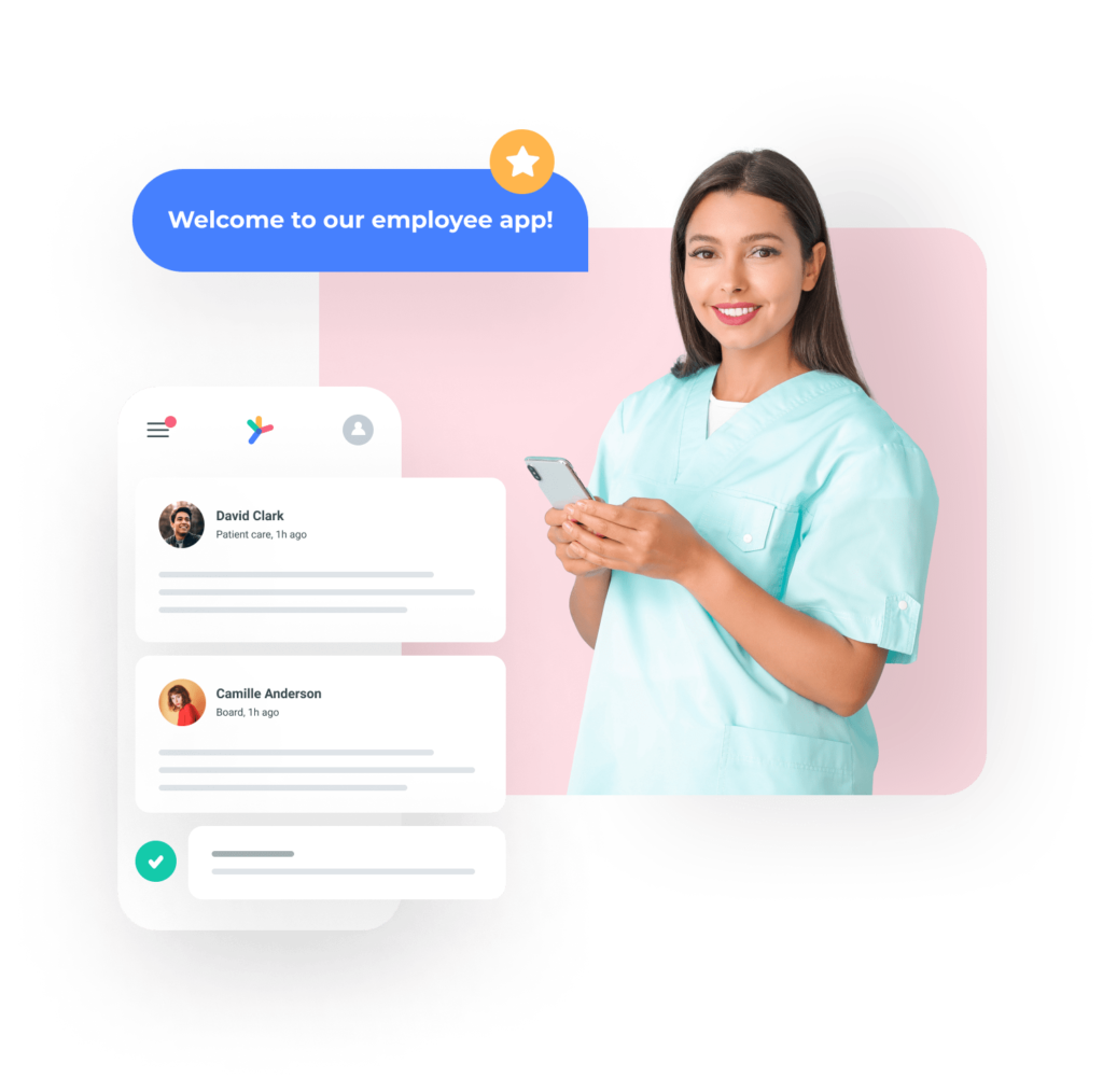 Frontline Employee being welcomed to their Employee App