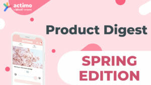Product Digest Spring Edition with employee app post showing a post around spring season